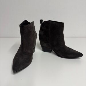 Sigerson Morrison Pointed Toe Brown Suede Boots Size 6.5
